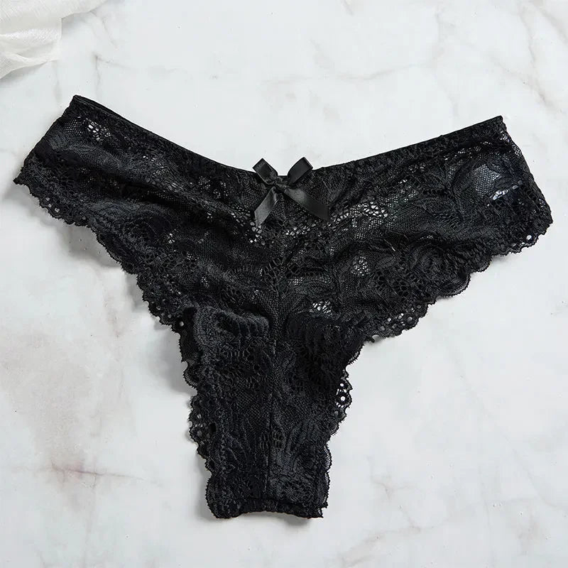 Ultra-thin Nightgown Lace Thong Sets Women's Sexy Pyjamas Lingerie