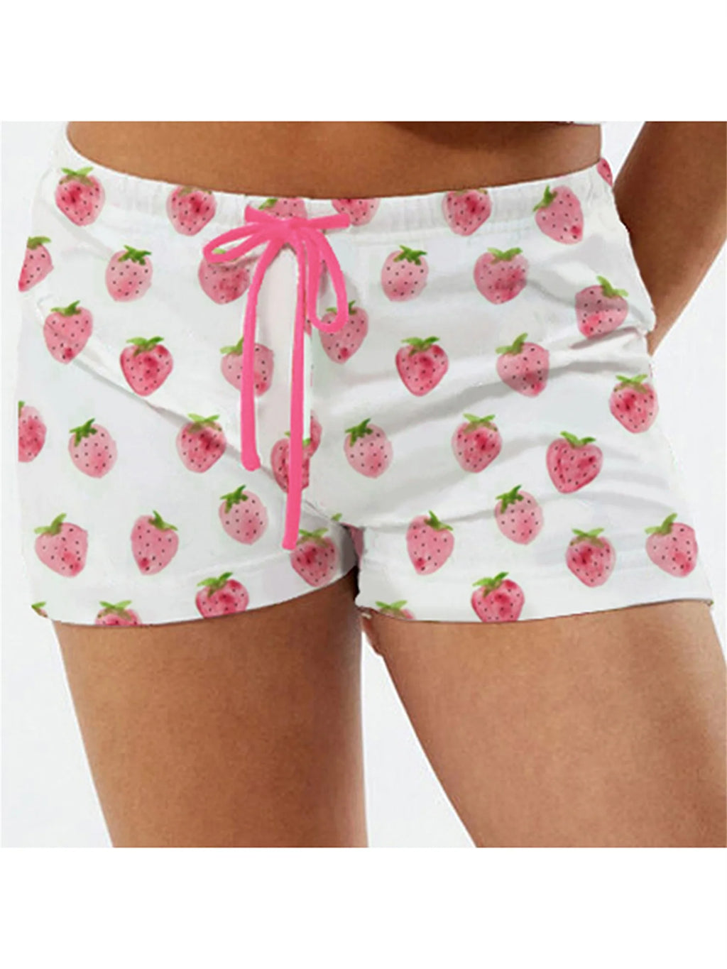 Lightweight Cotton Pajama Shorts with Elastic Waistband Cute Design