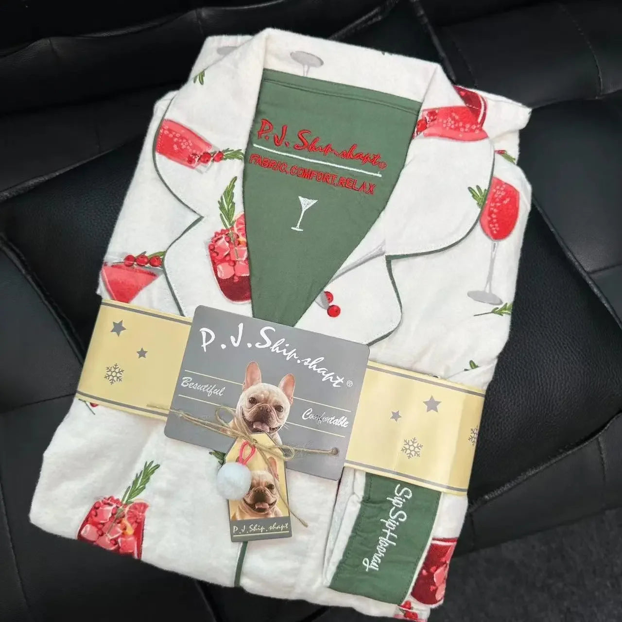 Women's Pajamas Set Cute Cartoon Print Sleepwear Top&pants Two-piece Soft Cotton Femme Nightwear