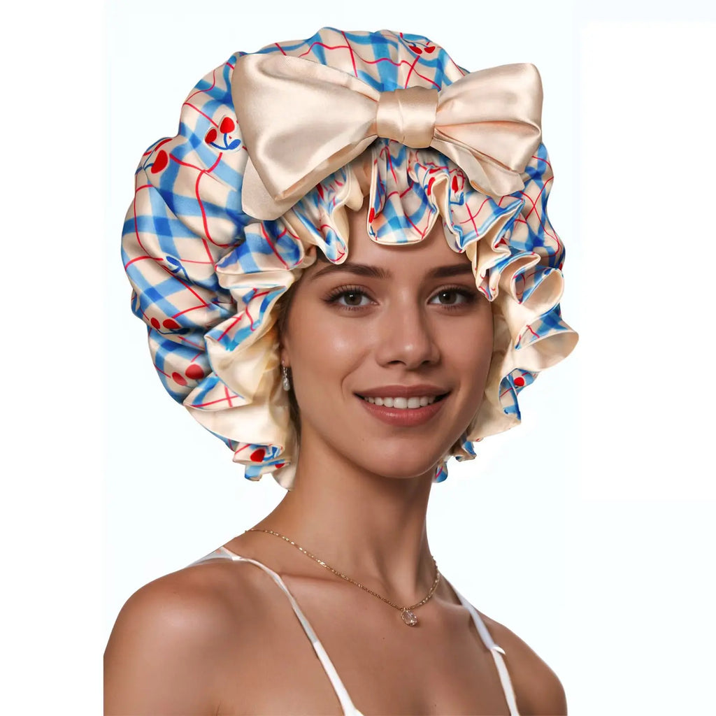 Silk Bonnet Cap Tie Band Adjustable Straps Head Wrap
