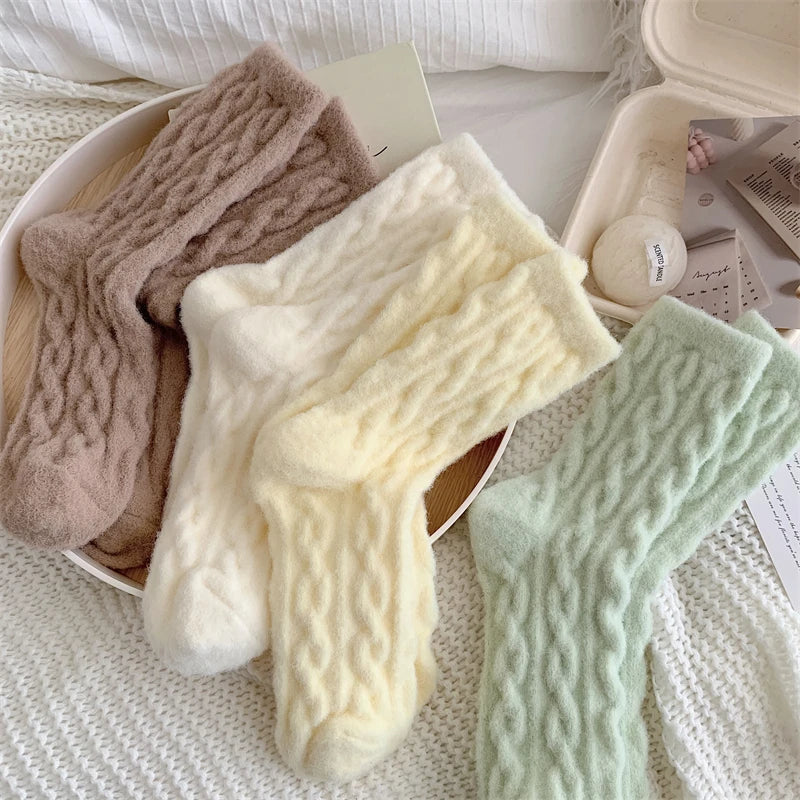 Kawaii Solid Color Fluffy Socks