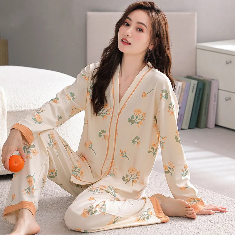 Women's Long-Sleeved Homewear Autumn and Winter Models Homewear Suit