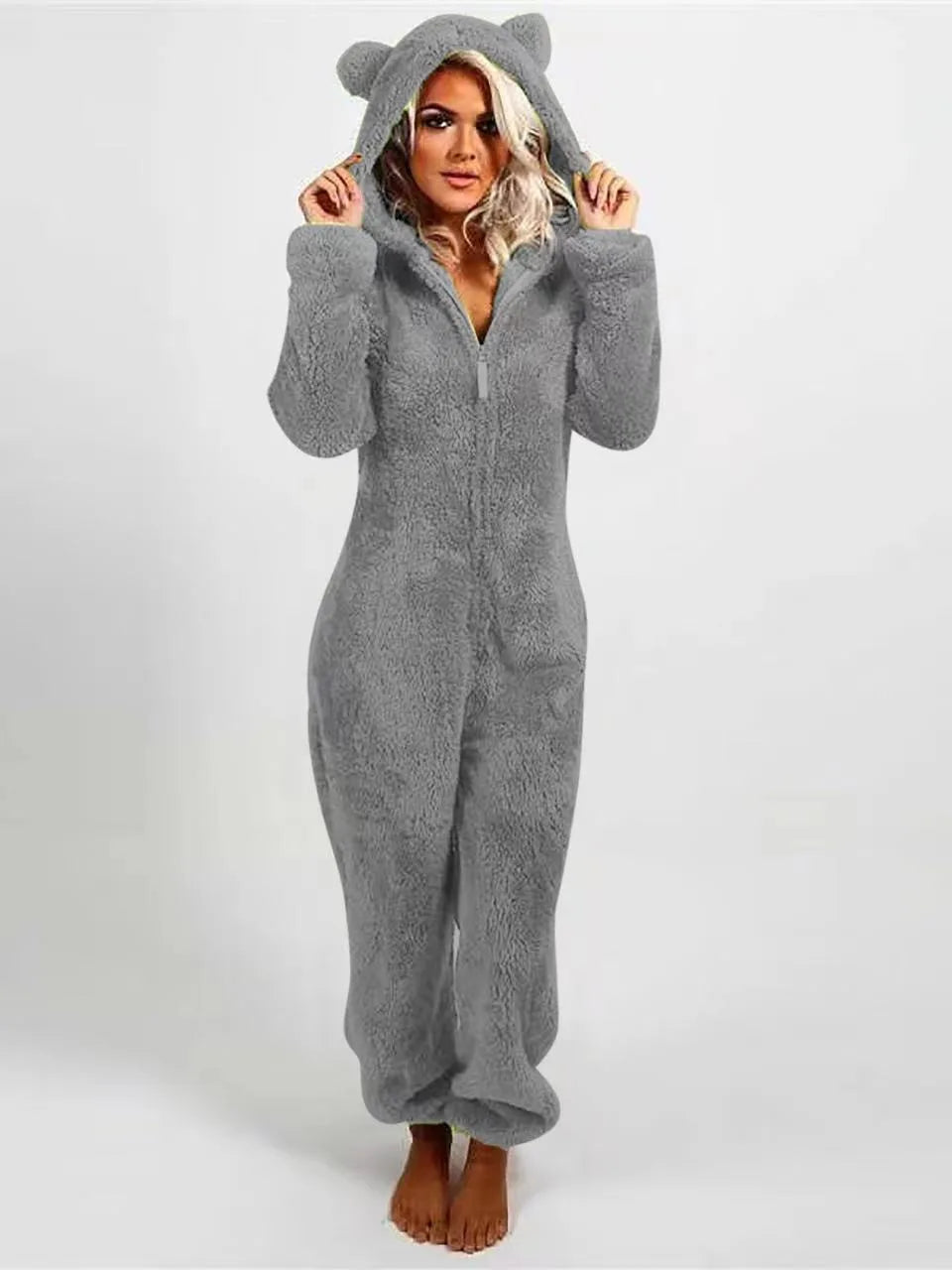 Plush Onesie Hooded Pajamas