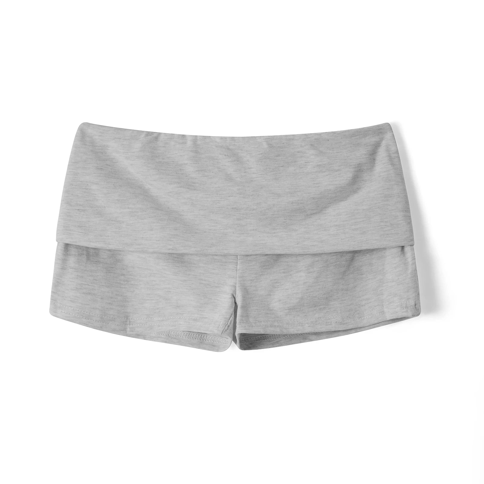 Fold Over Low Waist Pajama Bottoms Solid/Striped Slim Fit Lounge Shorts