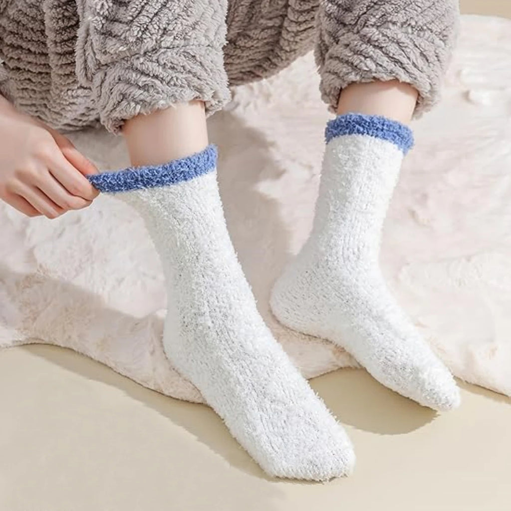 Pairs of Fuzzy Soft Cozy Fluffy Slipper Plush Socks