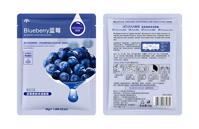 Fresh Fruits Facial Masks Face skincare Moisturizing Firming Hydrating Korean Face Mask Facial Skin Care Prodcuts