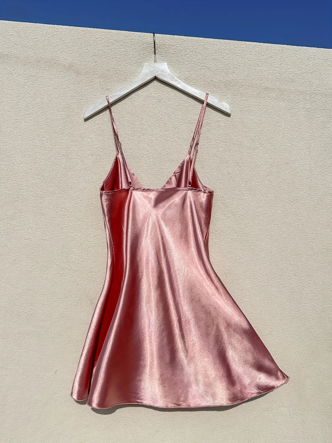 Satin Slip Dress Elegant Slim Strap Nightgown