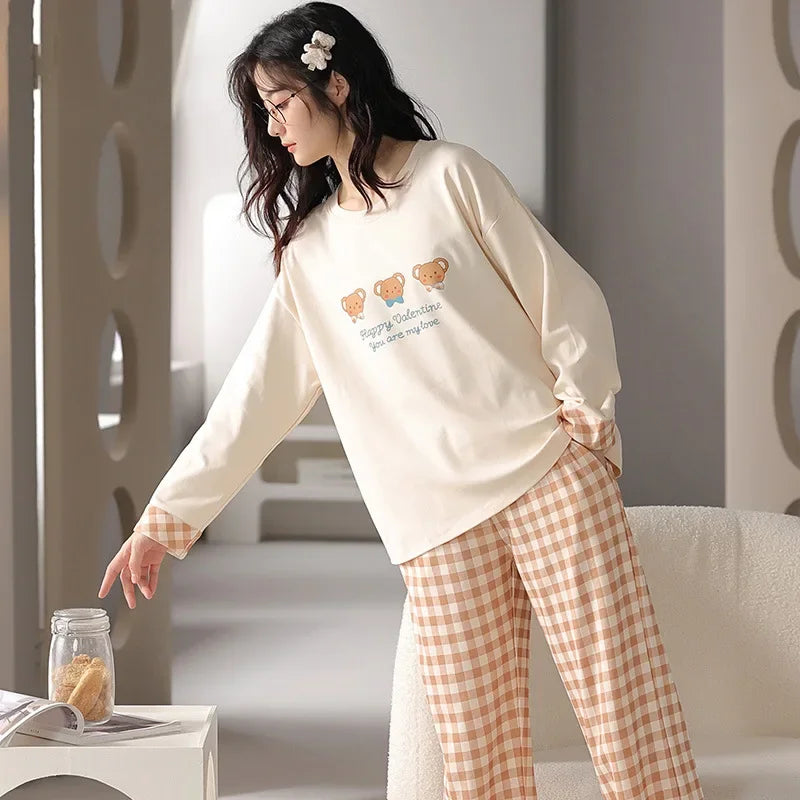 Long-sleeved Pants Leisure Cotton Homewear