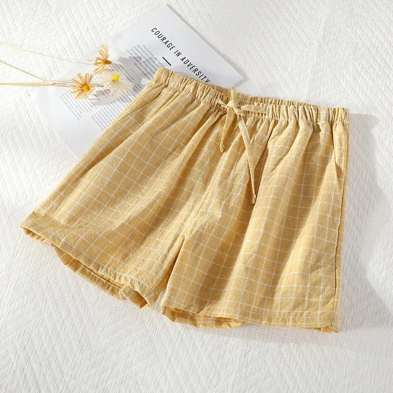 Women's Bottoms Pajamas 100% Cotton Knitted Soft Pants Loose Thin With Pockets