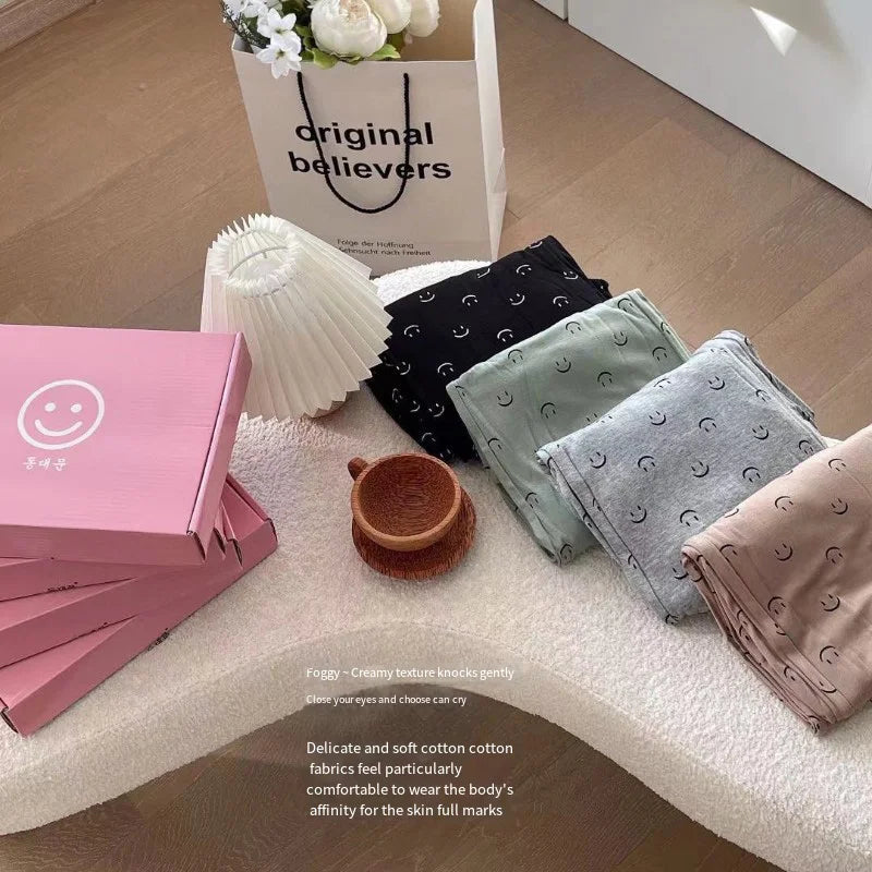 Smiley Two-piece Long-Sleeved Long Pants Soft Skin-Friendly Sleep Pajamas