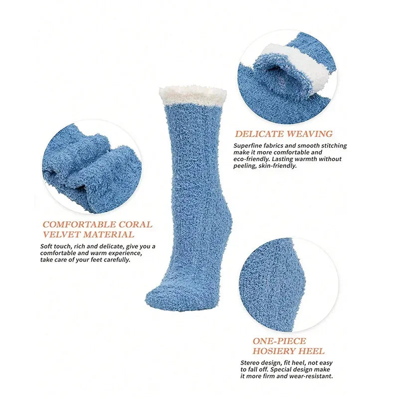 Fuzzy Cute Thick Thermal Fluffy Soft Sleeping Socks