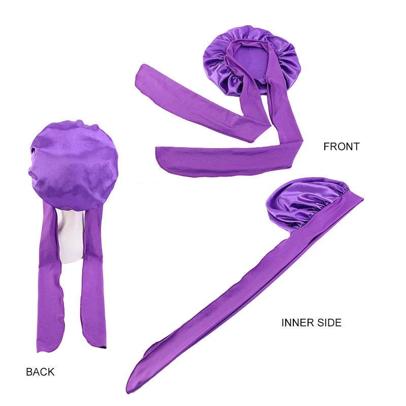 Wide Band Stretch Head Tie Silky Bonnet