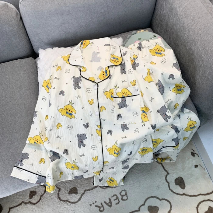 Sweet Cute Cartoon Pajamas Set