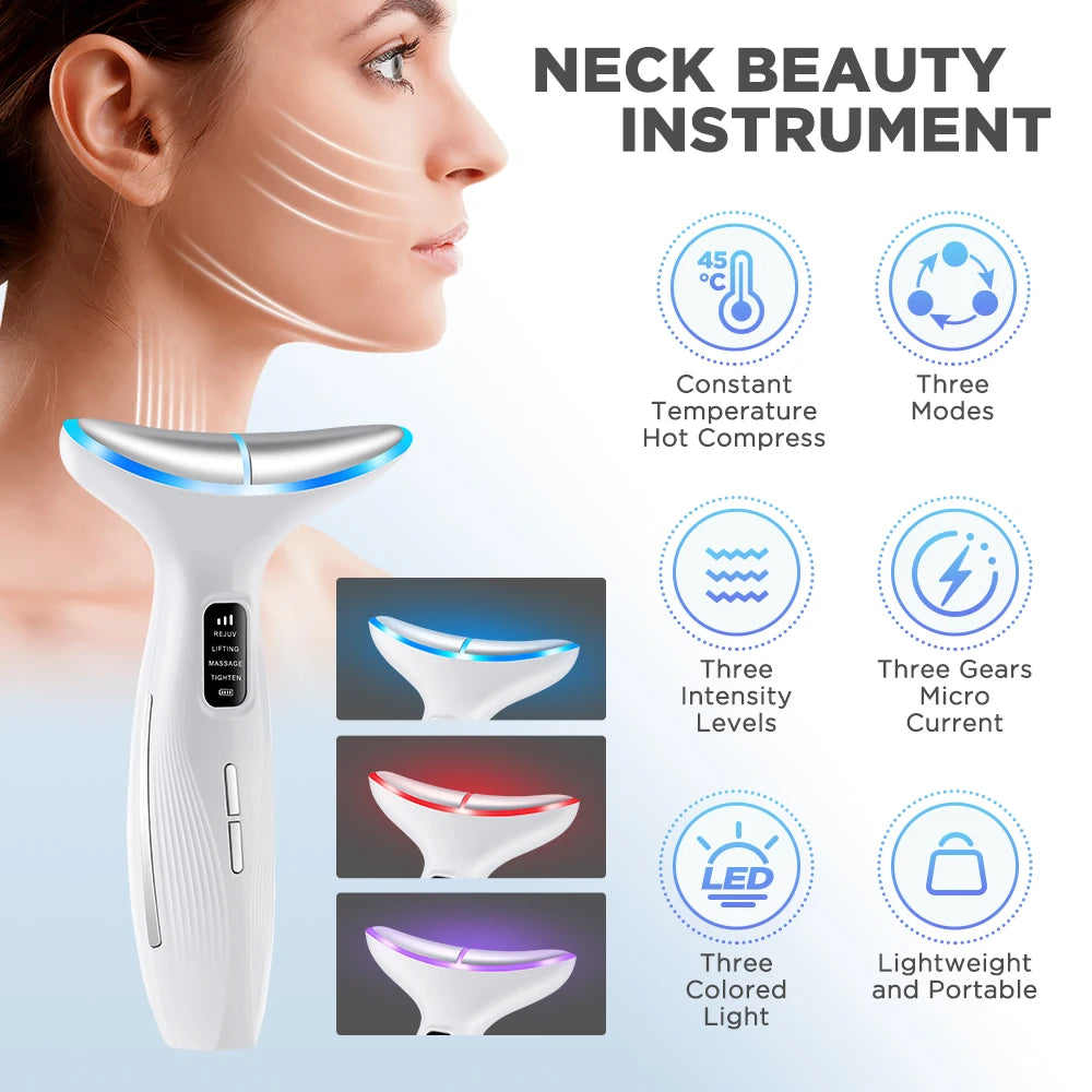 Skin Care Tool 3 Massage Modes Microcurrent Neck Beauty Device Face Lifting Firming Massage Neck Beauty Instrument Tighten