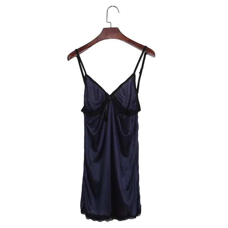 Sexy Silk Satin Nightwear Slip Dress Sleeveless