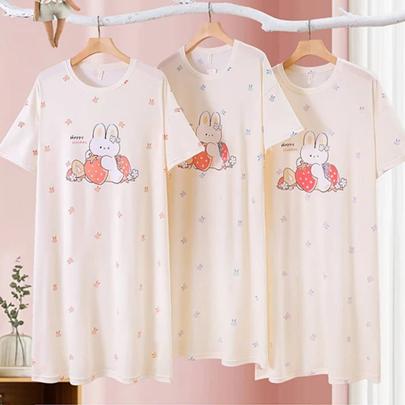Loose Cute Long Fabric Sleepwear