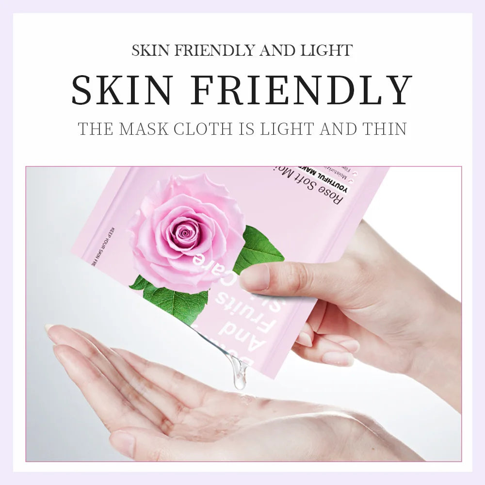 Natural Plant Face Mask Beauty Skincare Facial Masks Moisturizing Firming Hydrating Facial Mask Face Care Korean Cosmetics 8pcs