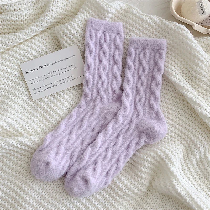 Kawaii Solid Color Fluffy Socks