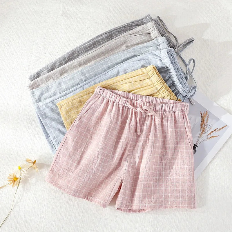 Women's Bottoms Pajamas 100% Cotton Knitted Soft Pants Loose Thin With Pockets
