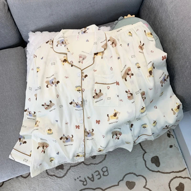 Sweet Cute Cartoon Pajamas Set