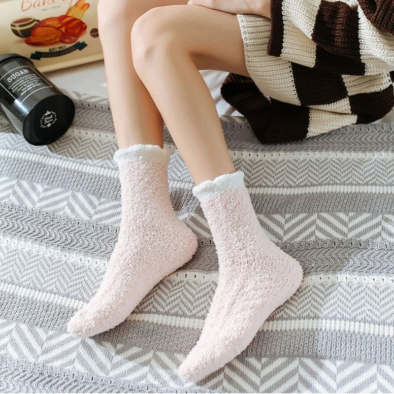 Pairs of Fuzzy Soft Cozy Fluffy Slipper Plush Socks