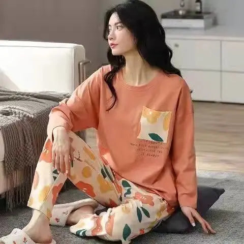 Loungewear Style Long Sleeved Pajamas
