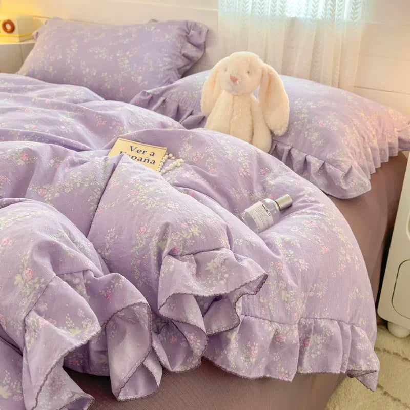 Princess Style Bedding Sets Ruffle Lace Quilt Cover Romantic Bedroom Duvet Cover