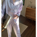 Women's Cardigan Two-pieces Set Silk Soft Sleepwear