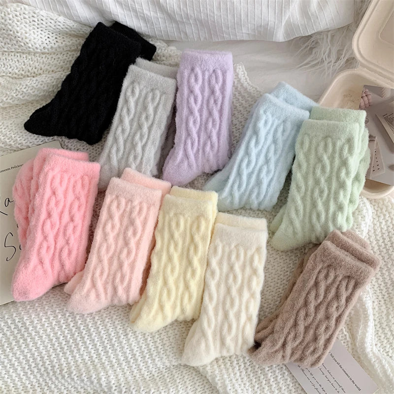 Kawaii Solid Color Fluffy Socks