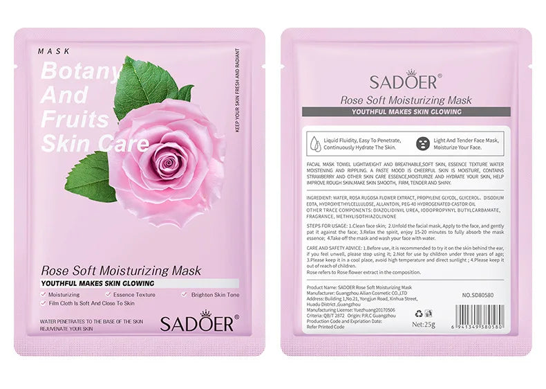 Natural Plant Face Mask Beauty Skincare Facial Masks Moisturizing Firming Hydrating Facial Mask Face Care Korean Cosmetics 8pcs