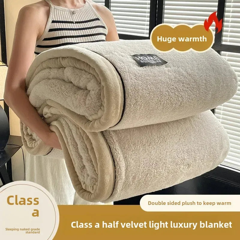 Woolen Thick Double-sided Fluffy Warm Blanket