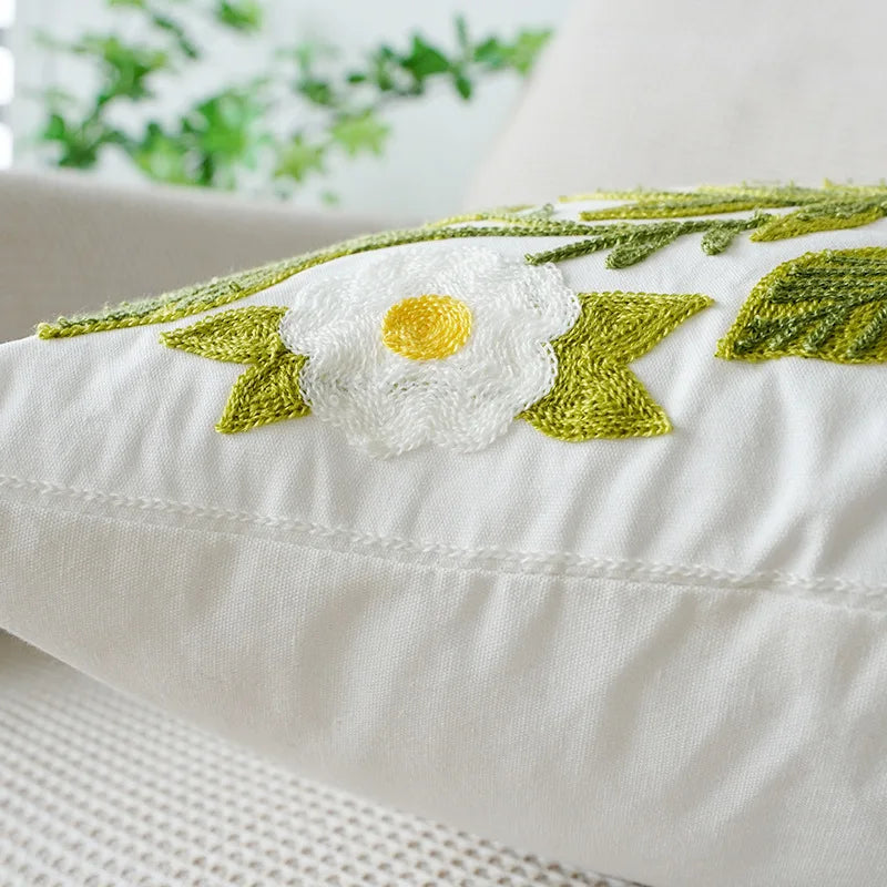 Sweet Velvet Jacquard Embroidery Throw Sofa Pillow Cover