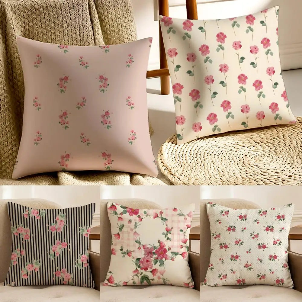Roses Bloom In Mid-spring Cushion Cover Pillowcase Anti-dustmite