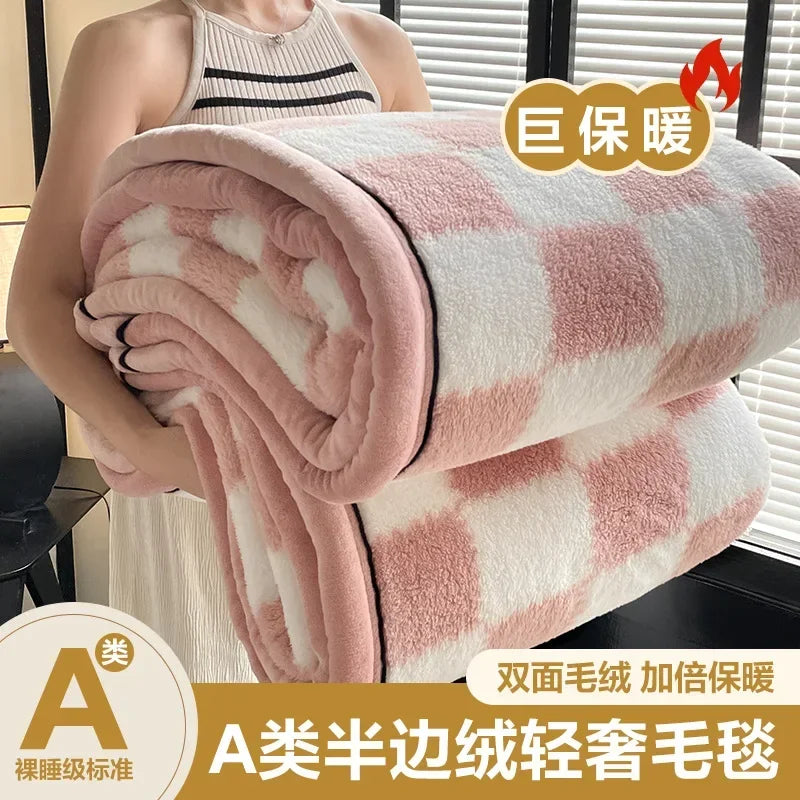 Woolen Thick Double-sided Fluffy Warm Blanket