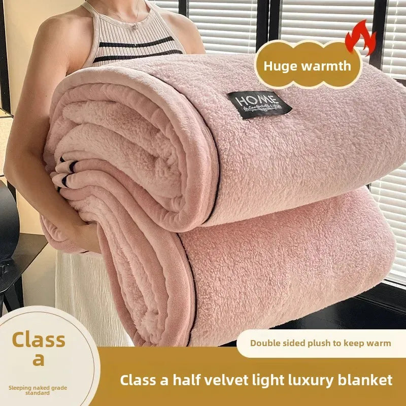 Woolen Thick Double-sided Fluffy Warm Blanket