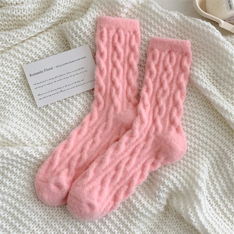 Kawaii Solid Color Fluffy Socks