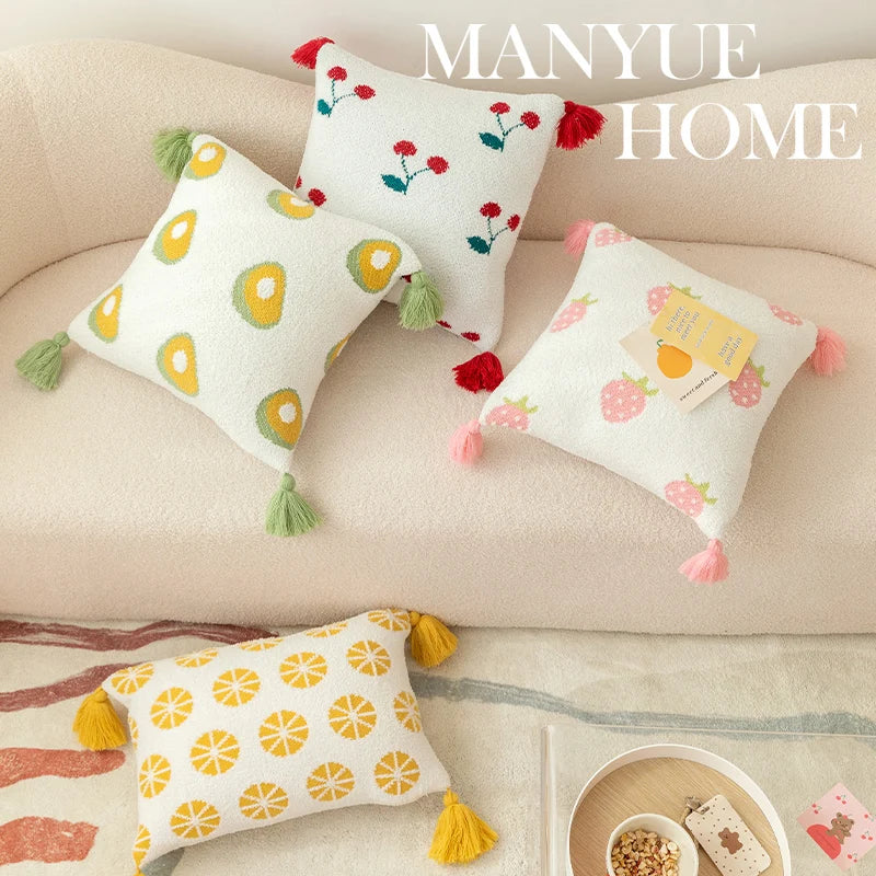 Tussle Style Plush Pillowcase Flower & Fruit Patterns