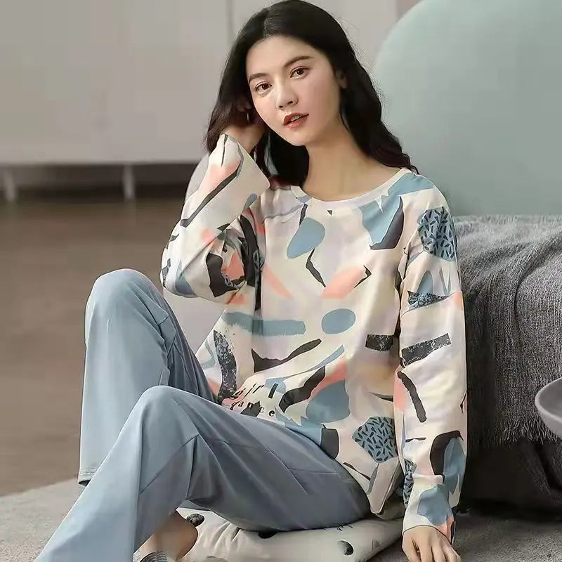 Loungewear Style Long Sleeved Pajamas