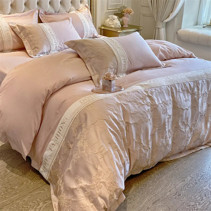 Light Luxury Skin-Friendly Cotton Four-Piece Set, High-End Quilt Cover Bedding