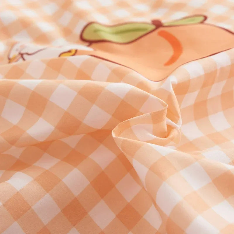 Cute 3pcs Kawaii Soft Fruit Print Bedding Sets Pillow Case Duvet Cover