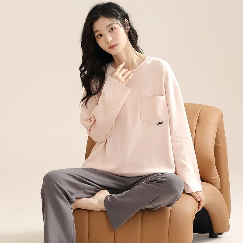 Long-sleeved Pants Leisure Cotton Homewear