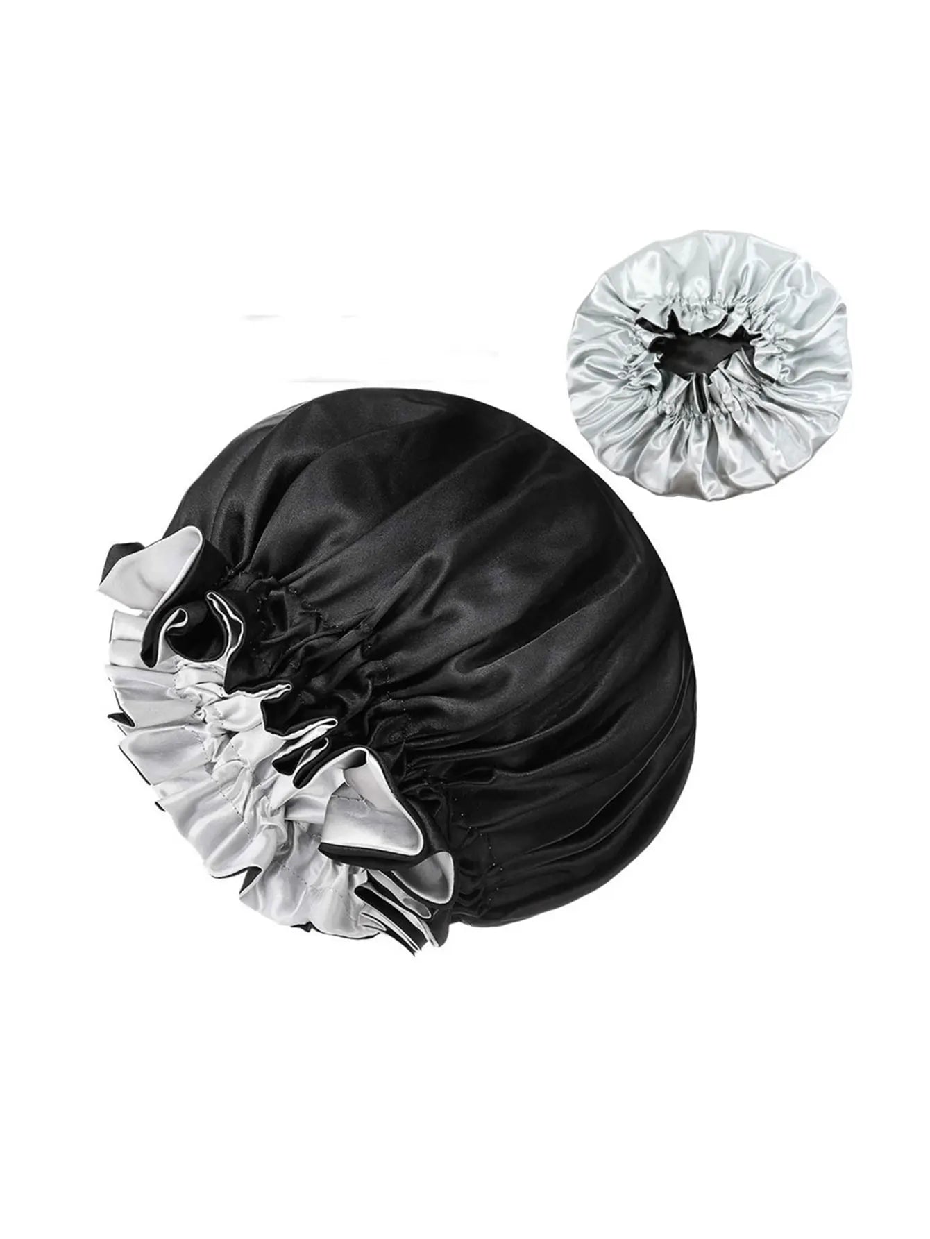 Double Layer Reversible Two Tone Satin Hat Silk Bonnet for Sleeping