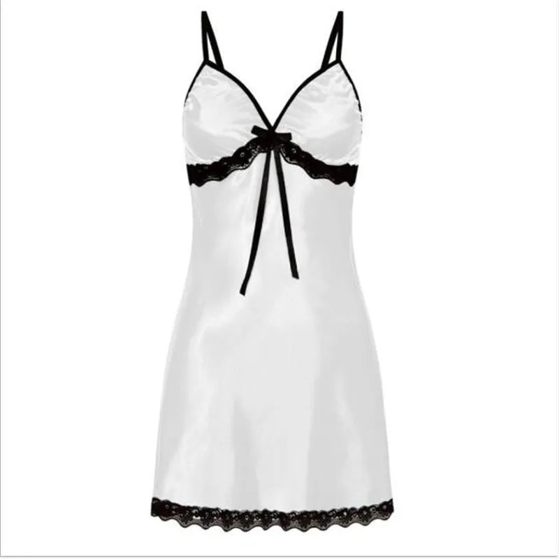 Sexy Silk Satin Nightwear Slip Dress Sleeveless