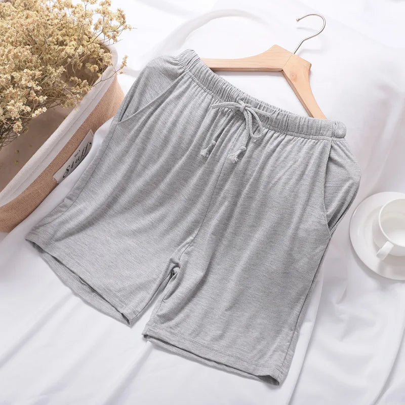 Loose Elastic Waist Solid Sleep Bottoms