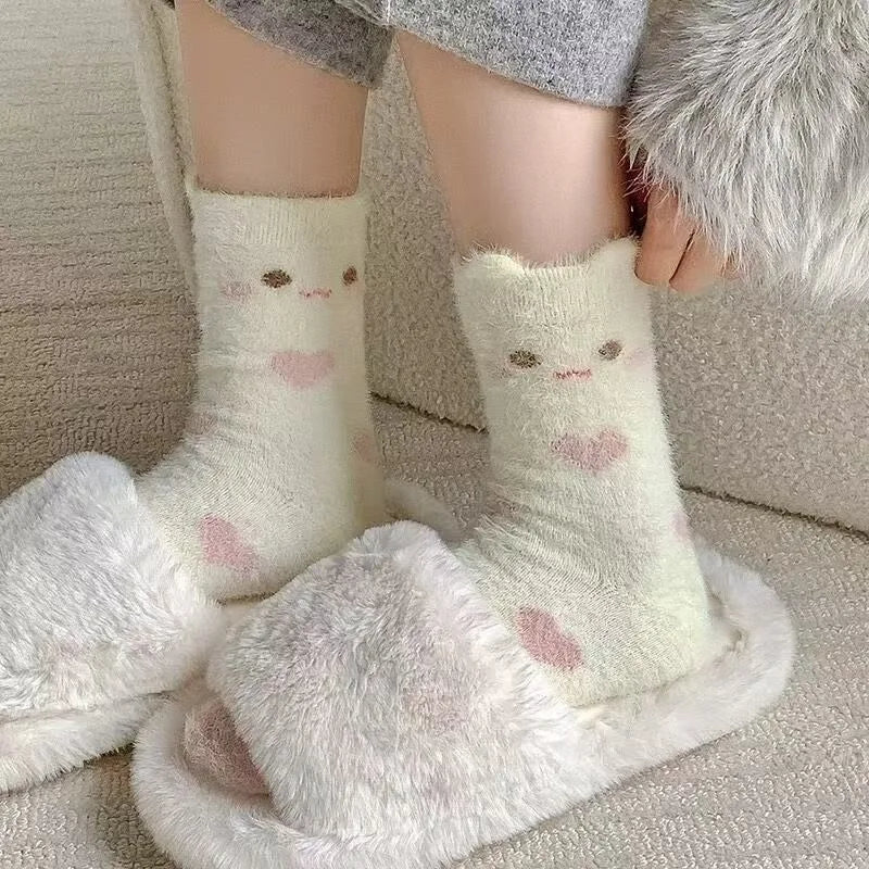 Kawaii Cute Bear/Dog/Unicorn Soft Warm Fluffy Socks