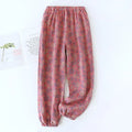 Jacquard Cute and Fresh Flower Pants 100% Cotton Loose Closing Home Pants