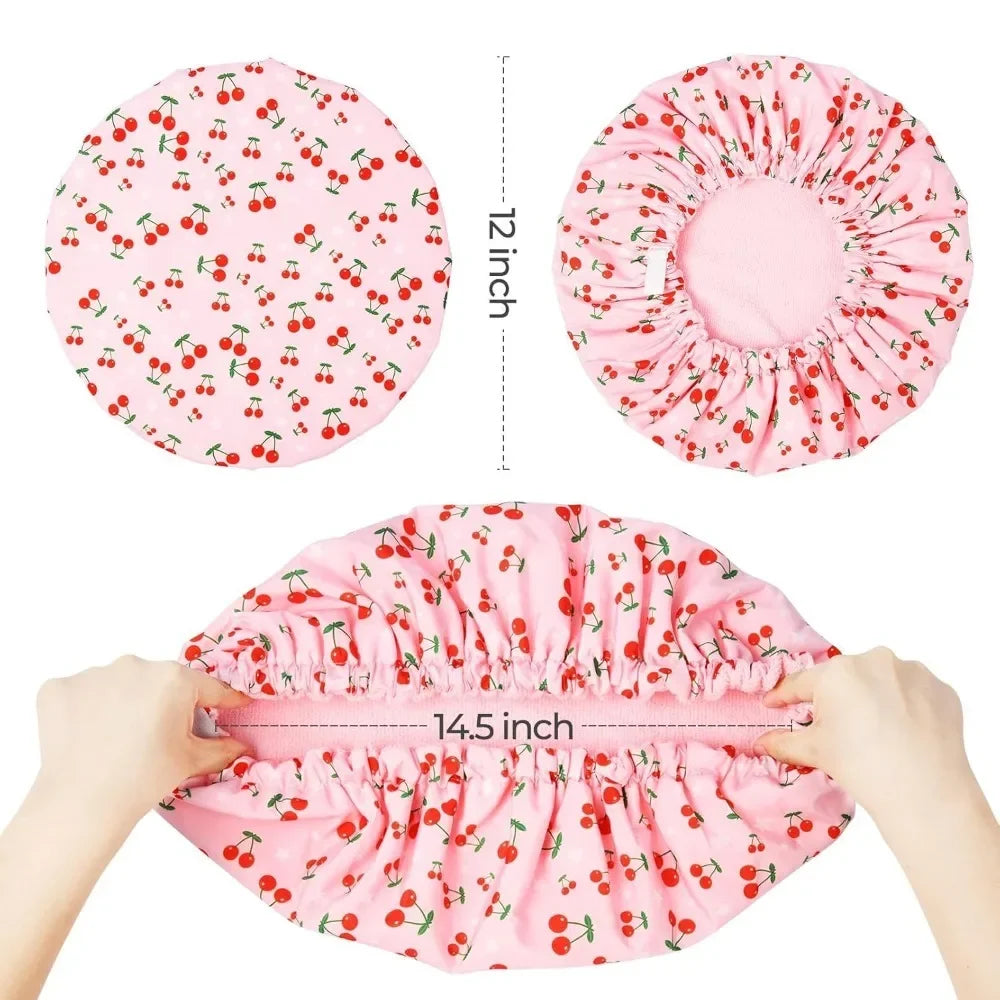 Waterproof 3 in 1 Shower Cap Adjustable Polyester Absorbent Ultra Fine Fiber Dry Cap