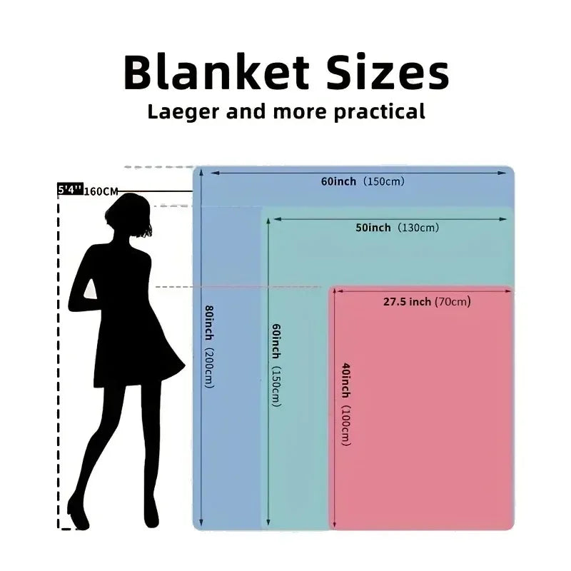 Soft Cartoon Flower Fleece Warm Flannel Throw Blanket