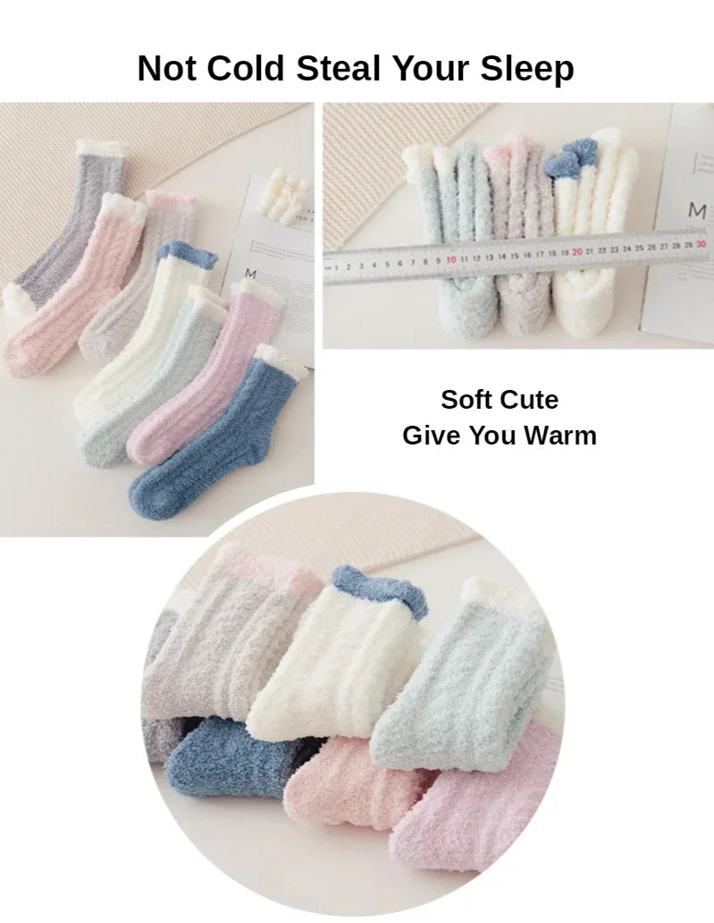 Fuzzy Cute Thick Thermal Fluffy Soft Sleeping Socks