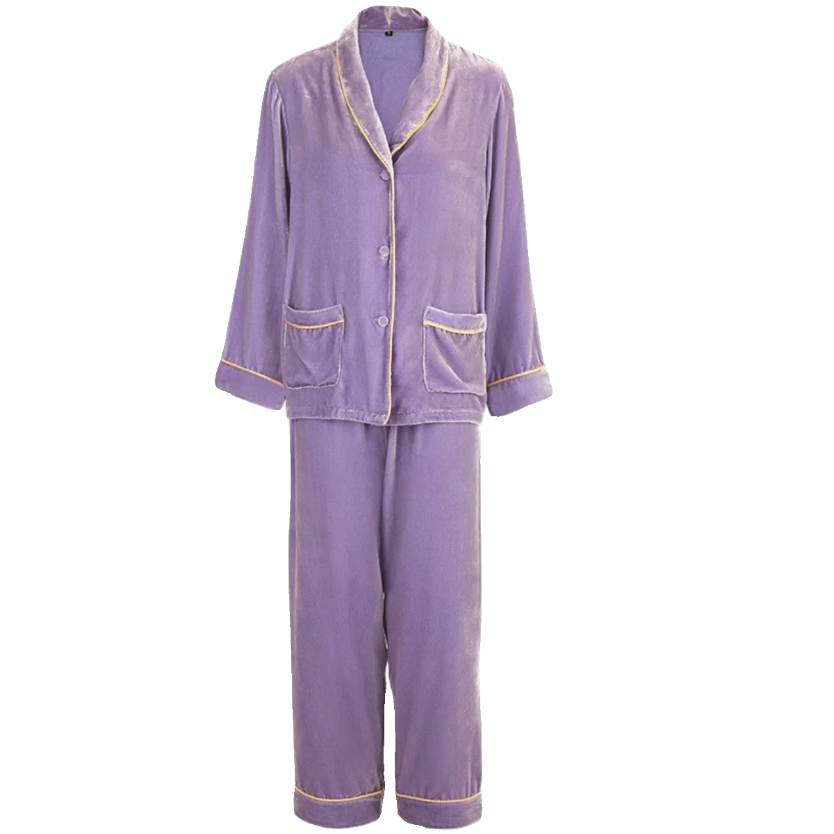 Purple Silk 100% Velvet Two-piece Set